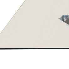 Load image into Gallery viewer, Glass And Metal Cross Leg Base Square Dining Table - Clear
