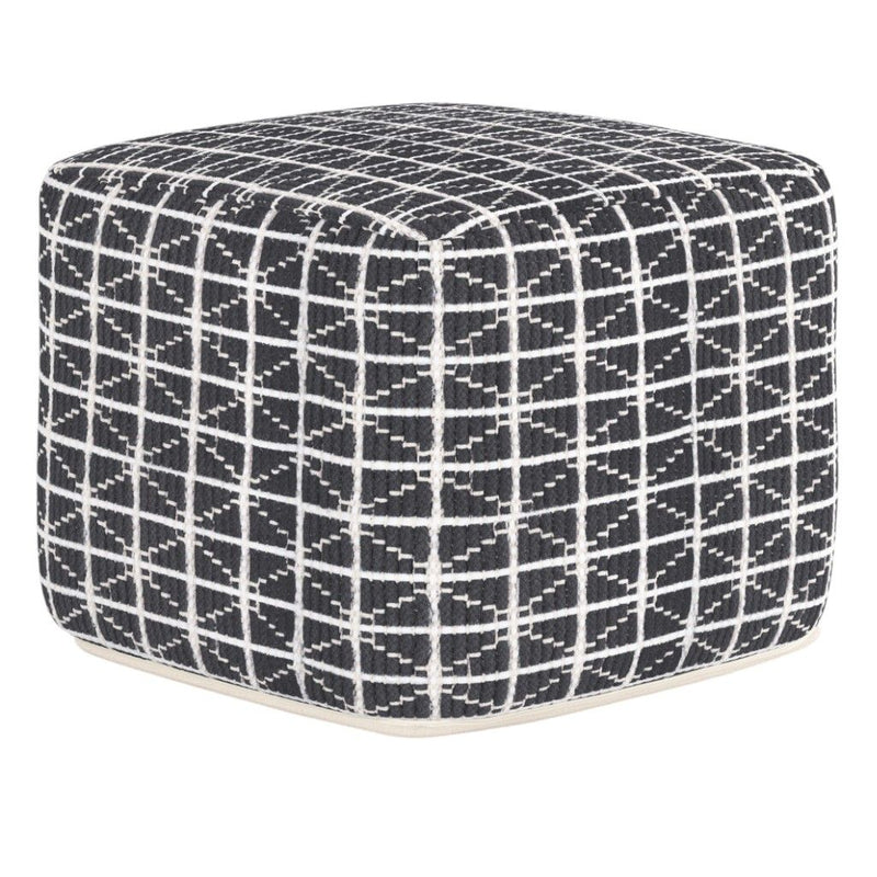 18" Cotton Pouf Ottoman - Gray
