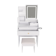 Load image into Gallery viewer, 43" Wood Lighted Vanity Two Drawer Dresser - White
