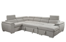 Load image into Gallery viewer, 125&quot; Modern U Shaped 7-seat Sectional Sofa Couch with Adjustable Headrest, Sofa Bed with Storage Chaise-Pull Out Couch Bed for Living Room ,Beige
