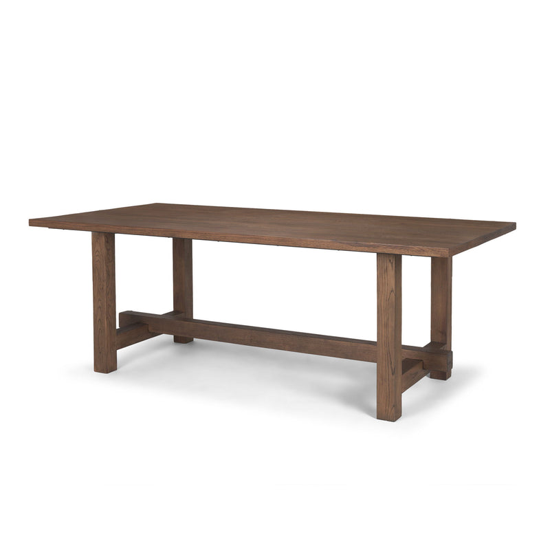 84" Solid Wood Trestle Base Dining Room Table - Brown