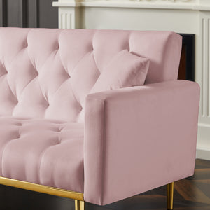 PINK  Convertible Folding Futon Sofa Bed , Sleeper Sofa Couch for Compact Living Space.