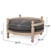 Load image into Gallery viewer, Round Pet Sofa, Wide Upholstered Pet Bed - Charcoal
