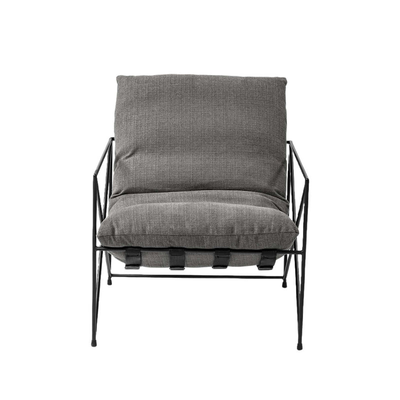 Linen Lounge Chair - Gray And Black