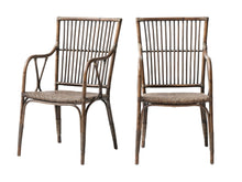 Load image into Gallery viewer, Rattan Slat Back Dining Arm Chairs (Set of 2) - Natural
