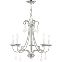 Load image into Gallery viewer, 22" Five-Light Dimmable Chandelier With Shades - Nickel
