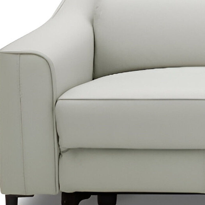 Leather Reclining Sofa - Gray / Black