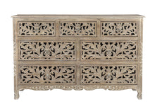 Load image into Gallery viewer, Solid Wood Seven Drawer Dresser - Light Brown

