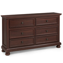Load image into Gallery viewer, 1 Piece Dresser, 6 Drawer Storage, Bedroom Furniture - Brown / Cherry

