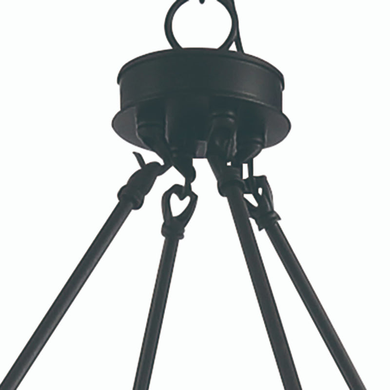 40" Candle Style Multi Light Metal Dimmable Chandelier - Brown / Black