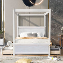 Load image into Gallery viewer, Canopy Platform Bed With Drawers, Support Slats, No Box Spring Needed
