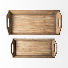 Load image into Gallery viewer, Wood With Grains And Knots Highlight Trays (Set of 2) - Natural / Brown
