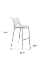 Load image into Gallery viewer, 29" Steel Low Back Bar Height Bar Chairs (Set of 2) - White And Silver
