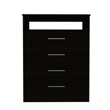 Load image into Gallery viewer, Four Drawer Dresser With Open Shelf - Black
