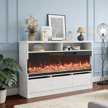 Load image into Gallery viewer, Wood Fireplace Entertainment Center With Fireplace (723792) - White
