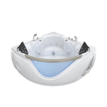Load image into Gallery viewer, Xavier - Double Corner Massage Bathtub, Equipped With Gfci Plug And Ul Certified Water Pump, Upc Certified Drain - Milk White
