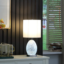 Load image into Gallery viewer, Luster Mirrored Glass Table Lamp With Night Light - White
