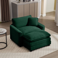 Load image into Gallery viewer, Classic Modern Comfortable Single Chair Deep Seat Sofa With Footstool
