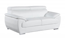 Load image into Gallery viewer, Faux Leather Love Seat - White / Silver

