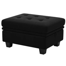 Load image into Gallery viewer, Velvet Tufted Storage Ottoman (714389) - Black
