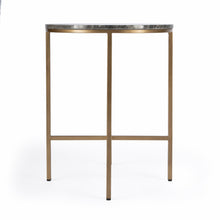 Load image into Gallery viewer, Marble Round End Table - Brass And Gray
