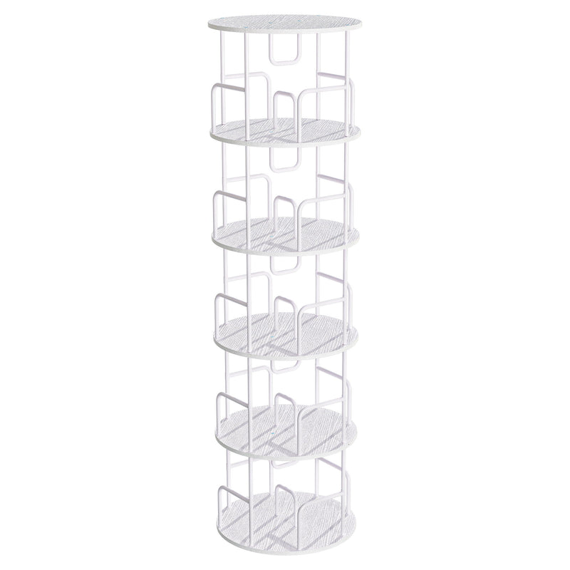 Rotating Bookshelf Tower 5 Tier Spinning 360 Degree Revolving Storage Shelf