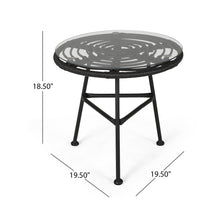 Load image into Gallery viewer, Petrichor - Outdoor Side Table With Tempered Glass And Steel Frame
