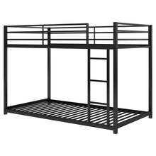 Load image into Gallery viewer, Twin over Twin Metal Bunk Bed, Low Bunk Bed with Ladder, Black(OLD SKU:WF282465AAB)
