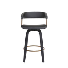 Load image into Gallery viewer, Faux Leather Swivel Counter Height Bar Chair - Black
