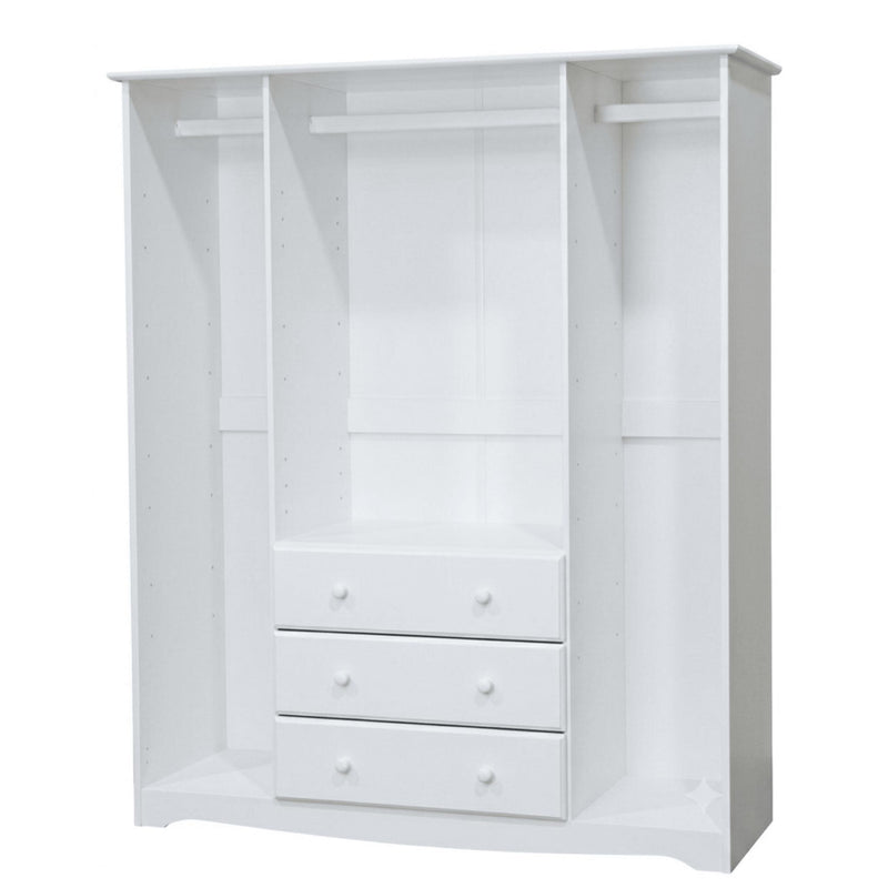 Solid Wood Four Door Three Drawer Combo Dresser (762935) - White