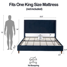 Load image into Gallery viewer, Peyton - Upholstered Bed With 54" High Headboard, Traditional Hand Buttoned Tufting
