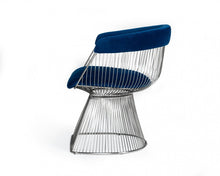 Load image into Gallery viewer, Velvet Steel Windsor Back Dining Arm Chair - Blue
