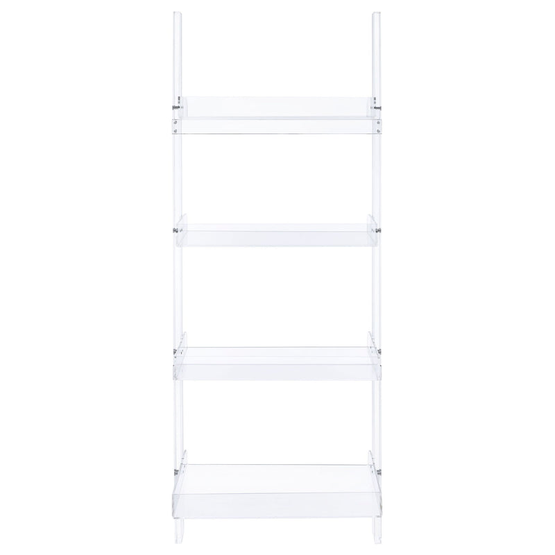 Cimarron - Ladder Bookcase With 4 Shelves - Clear