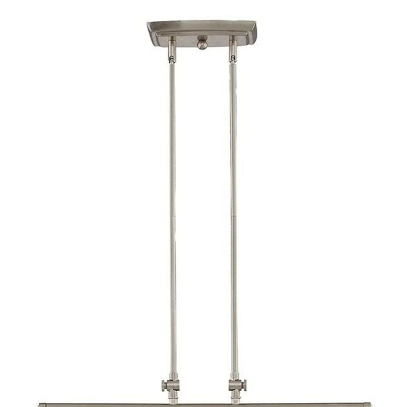 Kitchen Island Two Light Metal Transparent Glass Dimmable Chandelier With Shades - Nickel