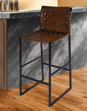 Load image into Gallery viewer, Leather And Steel Bar Chair - Brown / Black
