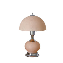 Load image into Gallery viewer, Bedside LED Table Lamp With Pink Bowl Shade - Silver
