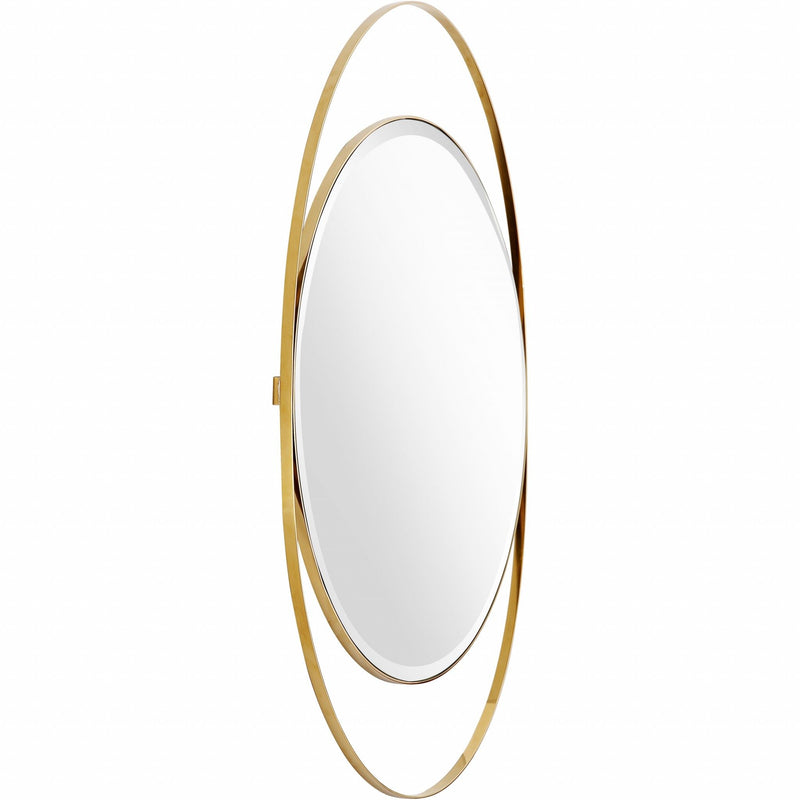 39" Oval Metal Framed Accent Mirror - Gold