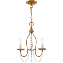 Load image into Gallery viewer, Three Light Dimmable Chandelier With Shades - Antiqued Gold
