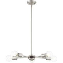 Load image into Gallery viewer, 11" Five Light Dimmable Chandelier With Shades - Nickel
