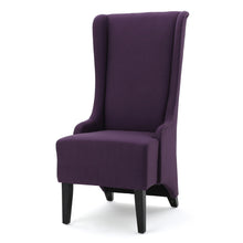 Load image into Gallery viewer, Fabric Dining Chair With High Back And Birch Wood Legs - Plum
