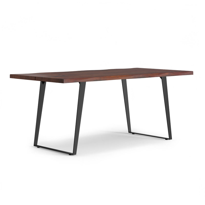 Wood Iron Frame Base Dining Table - Walnut / Black