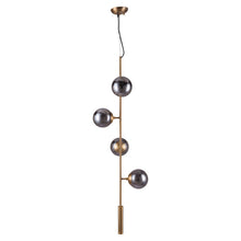 Load image into Gallery viewer, Shaded Four Light Metal Dimmable Ceiling Light With Clear Shades - Gold
