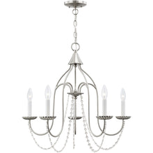 Load image into Gallery viewer, 23'' Five Light Dimmable Chandelier With Shades - Nickel
