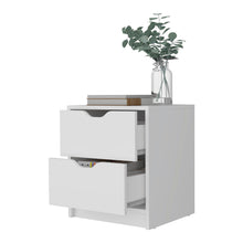 Load image into Gallery viewer, 19" Two Drawer Nightstand With Integrated Tech - White
