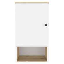 Load image into Gallery viewer, Wall Mounted Cabinet With Three Shelves - Light Oak And White
