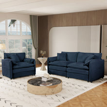 Load image into Gallery viewer, Modern Upholstered Chenille Loveseat And Armchair Set With Pillows
