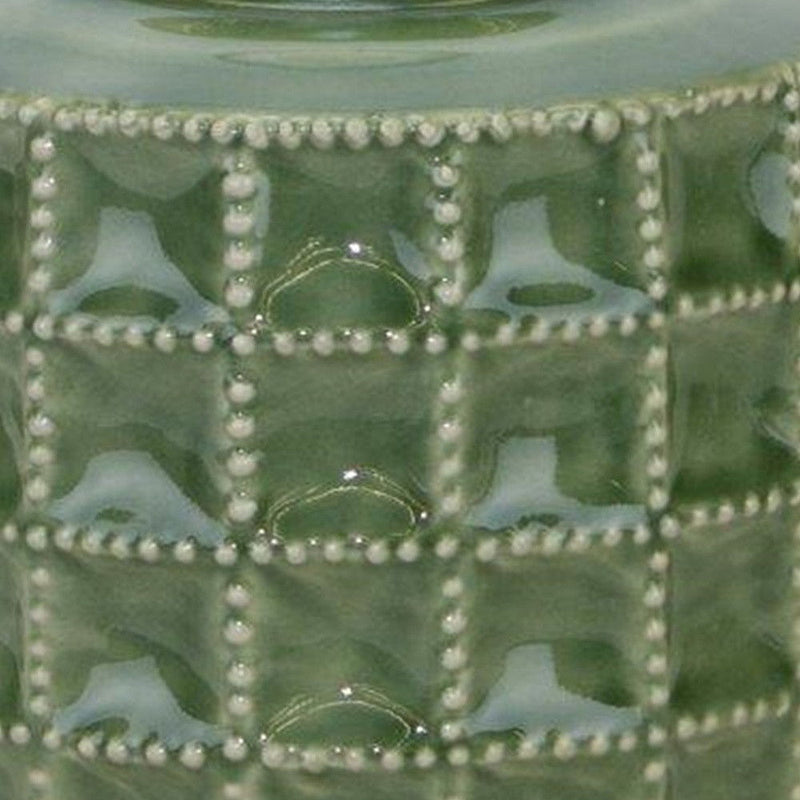 Geometric Cylinder Table Vase - Green