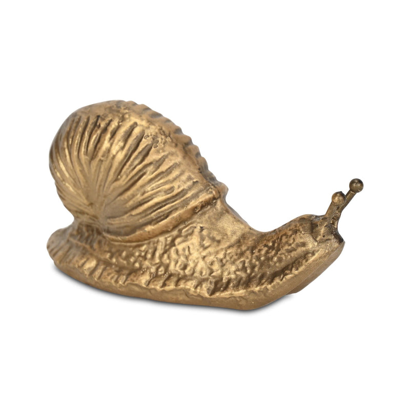 Snail Figurine - Antiqued Gold
