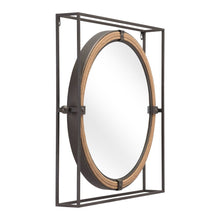 Load image into Gallery viewer, 22" Square Steel Framed Accent Mirror - Gray
