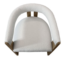 Load image into Gallery viewer, Upholstered Boucle Open Back Dining Arm Chair - Ivory
